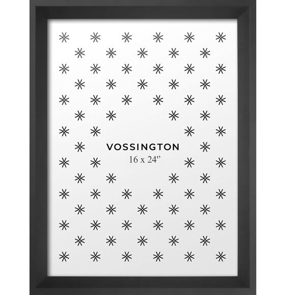 16x24 Black Picture Frame – Beveled Modern Design – Wall Mount Photo or Art Disp - Picture 1 of 10